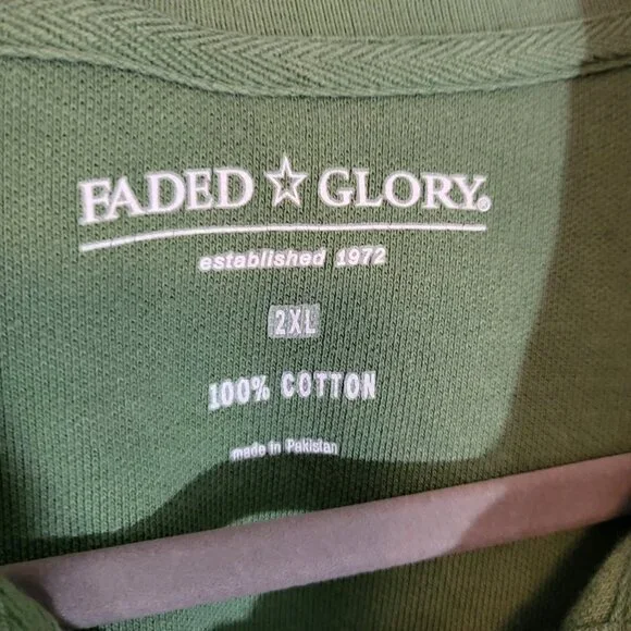 Faded Glory Men's Polo Shirt Vintage 90"s Size 2XL Sage Green - Picture 3 of 5